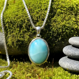 Z ARRON DESIGN Collar con colgante de alambre de cobre con piedra lunar Serenity