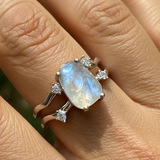 Κολιέ μενταγιόν Z ARRON DESIGN Serenity Moonstone από χάλκινο σύρμα