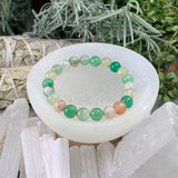 Mala Green Cherry Agate Armbånd med fløjlpose