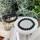 Mala Lava Stone Bracelet With Velvet Pouch