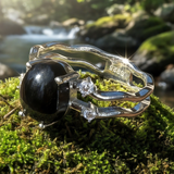 Z ARRON DESIGN Collar con colgante de alambre de cobre con piedra lunar Serenity