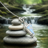 Z ARRON DESIGN Serenity Moonstone kobbertråd vedhæng halskæde