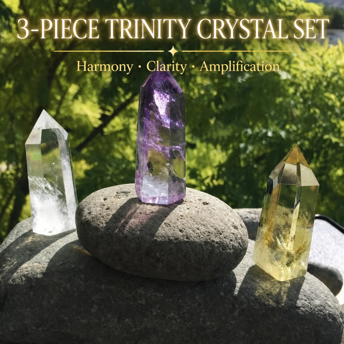 3 Parça Trinity Kristal Set