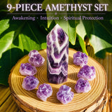 Ensemble de 7 cristaux d'éveil d'améthyste