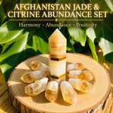 Afghanistan Jade Balance & Citrine Abundance Set