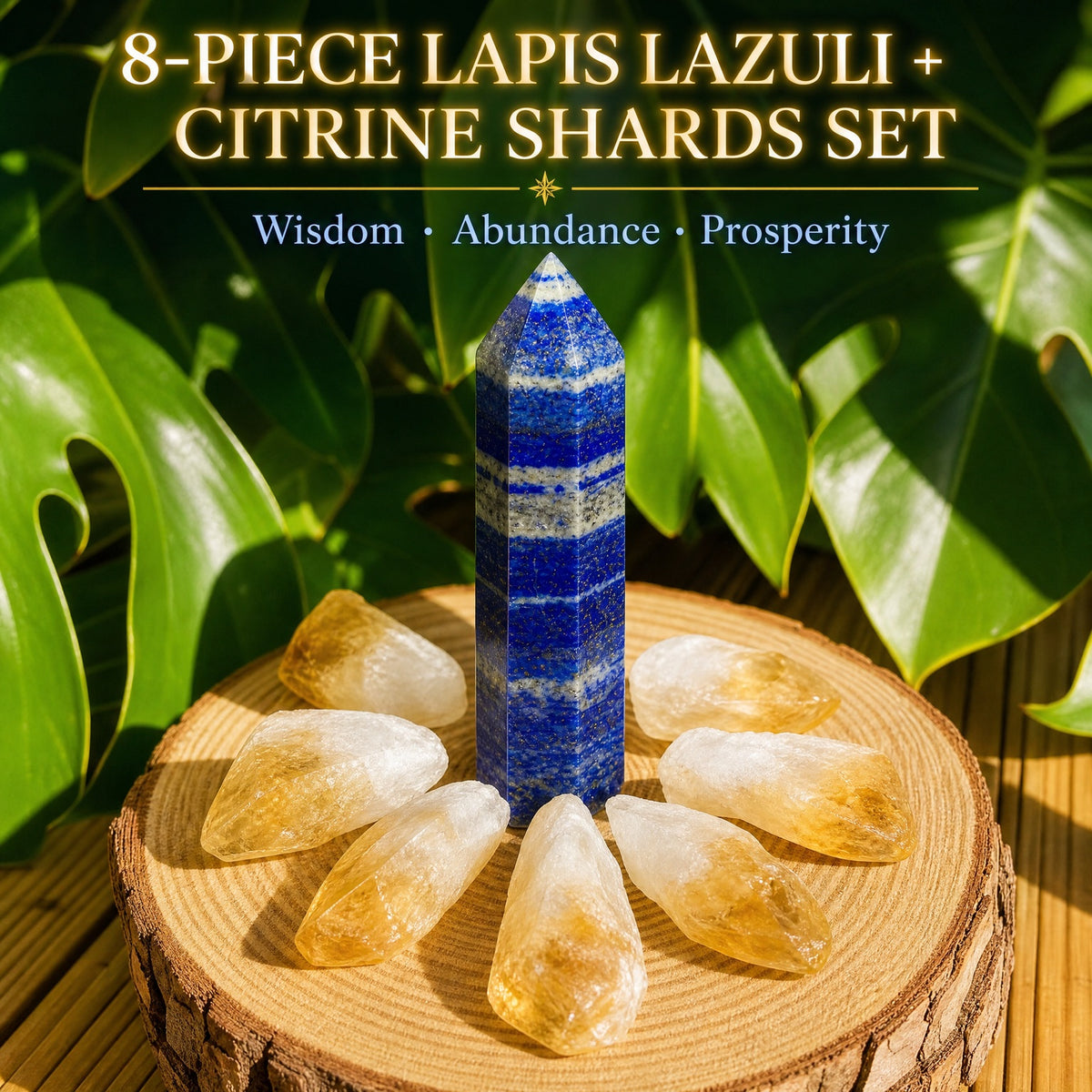 8 Parça Lapis Lazuli + Sitrin Parçası Seti