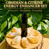 Ensemble d'amélioration de l'énergie d'obsidienne et de citrine