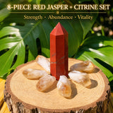8-Piece Red Jasper + Citrine Set