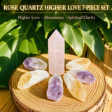 Juego de 7 piezas de cuarzo rosa Higher Love