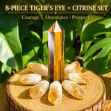 8-Piece Tiger's Eye + Citrine Set