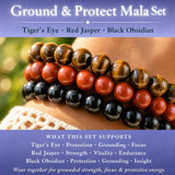 Juego de pulseras de cristal Mala de 3 piezas Ground & Protect