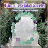 Pulsera Mala Fluorita Con Bolsa De Terciopelo