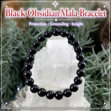 Bracciale Mala in ossidiana nera con custodia in velluto
