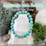 Pulsera Mala Amazonita Con Bolsa De Terciopelo