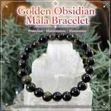 Βραχιόλι Mala Golden Obsidian με πουγκί