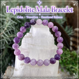 Mala Lepidolite Bracelet With Velvet Pouch