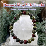 Pulsera Mala Sangre de Dragón Con Bolsa de Terciopelo