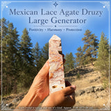 Generador Druzy de ágata de encaje mexicano grande