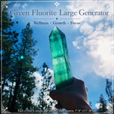 Generador grande de fluorita verde