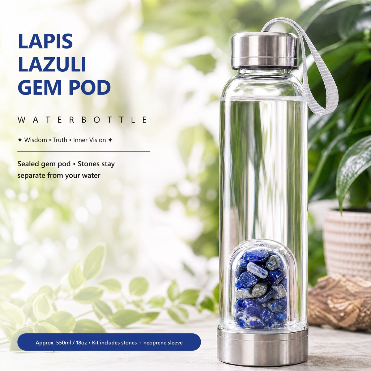 Lapis Lazuli Gem Pod Su Şişesi 💧