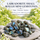 Labradorit Küçük Kaba Taşlar (50 Gram / 1.7oz Lot)