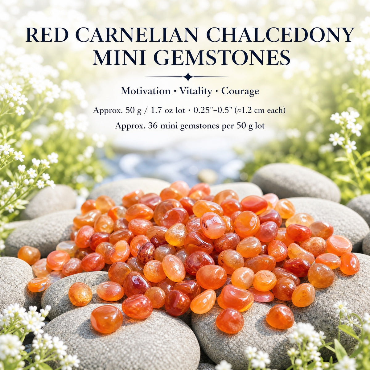 Kırmızı Carnelian Kalsedon Mini Değerli Taşlar (50 Gram / 1.7oz. Parti)