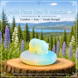 $10 SALE TODAY ONLY! - Opalite Peace Bear & Palmstone Set