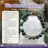Pulsera de piedra de sangre africana Mala con bolsa de terciopelo