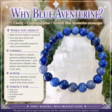 Pulsera Mala Aventurina Azul Con Bolsa De Terciopelo
