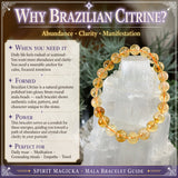 Pulsera Mala De Citrino Brasileño Con Estuche De Terciopelo