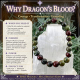 Pulsera Mala Sangre de Dragón Con Bolsa de Terciopelo