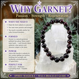 Pulsera Mala Granate Con Bolsita De Terciopelo