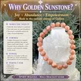 Pulsera Mala De Piedra Del Sol Dorada Con Bolsa De Terciopelo