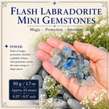 Flash labradoriet mini-edelstenen (partij van 50 gram)