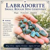 Labradorit Küçük Kaba Taşlar (50 Gram / 1.7oz Lot)