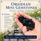 Obsidiaan mini-edelstenen (partij van 50 gram / 1,7 oz)