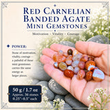 Rode carneool gestreepte agaat mini-edelstenen (partij van 50 gram / 1,7 oz)