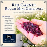 Rode granaat ruwe mini-edelstenen (partij van 50 gram)