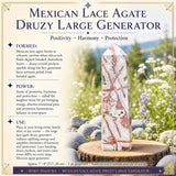 Generador Druzy de ágata de encaje mexicano grande