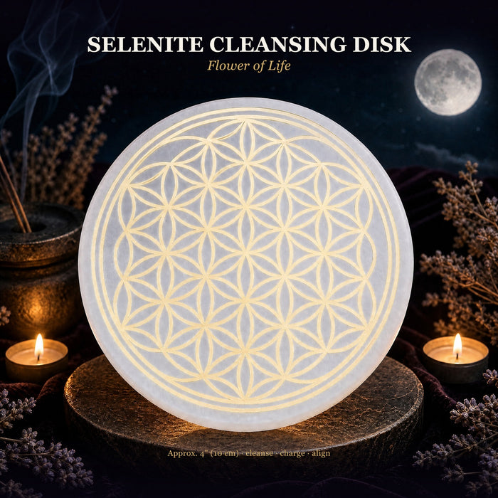 Selenite Yaşam Çiçeği Temizleme Diski