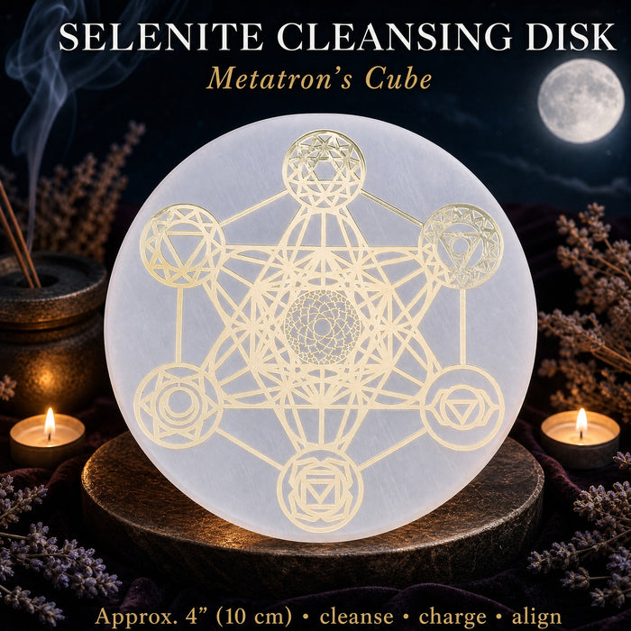 Selenite Metatron'un Küp Temizleme Diski