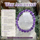 Pulsera Mala Amatista Con Bolsa De Terciopelo