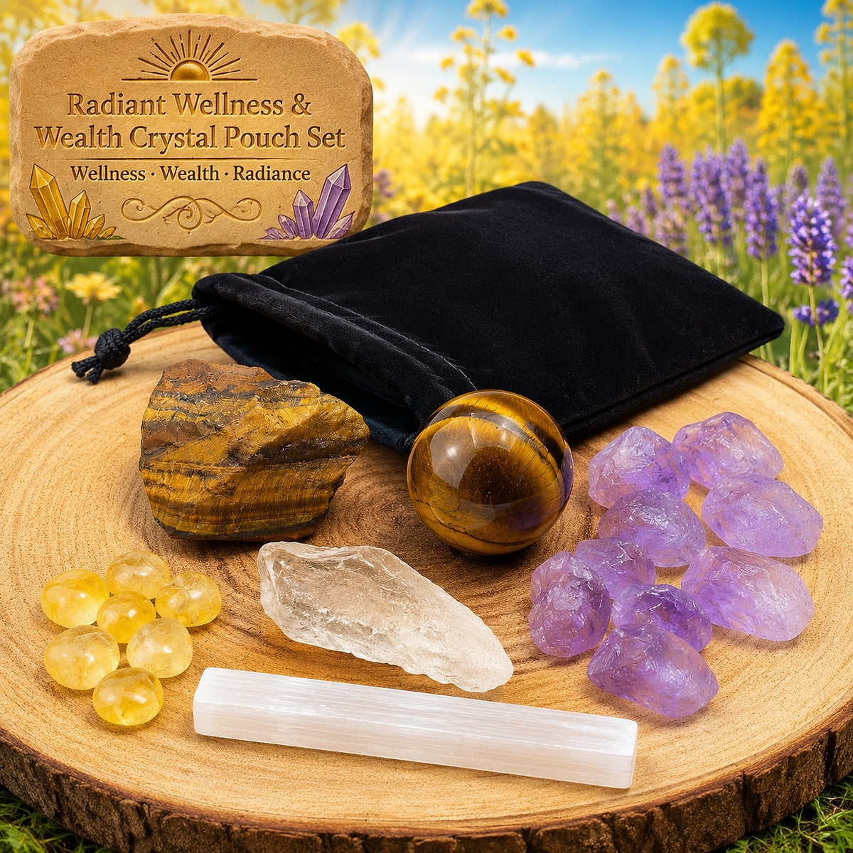 Radiant Wellness & Wealth Kristal Kese Seti