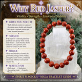 Pulsera Mala De Jaspe Rojo Con Bolsita De Terciopelo