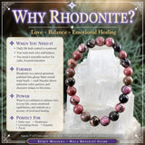 Pulsera Mala De Rodonita Con Bolsa De Terciopelo