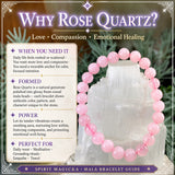 Pulsera Mala De Cuarzo Rosa Con Estuche De Terciopelo