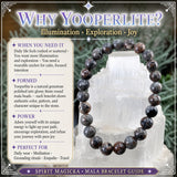 Pulsera Mala Yooperlite Con Bolsa De Terciopelo