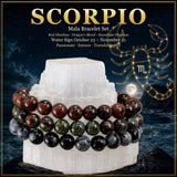 ♏ Escorpio - 23 de octubre - 21 de noviembre - Conjunto de pulseras de cristal de astrología del zodíaco