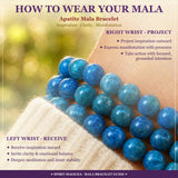 Pulsera Mala Apatita Con Bolsita De Terciopelo