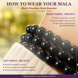 Bracciale Mala in ossidiana nera con custodia in velluto